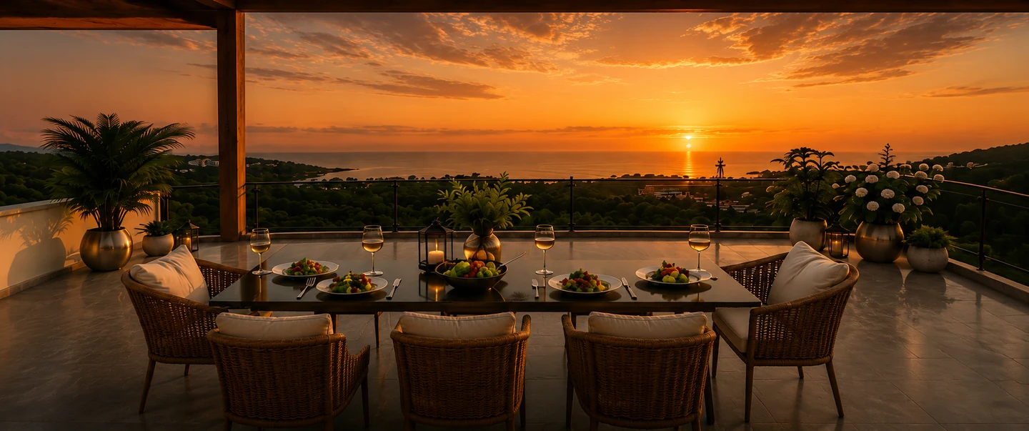 Elaris luxury terrace dining